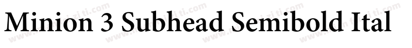 Minion 3 Subhead Semibold Italic字体转换
